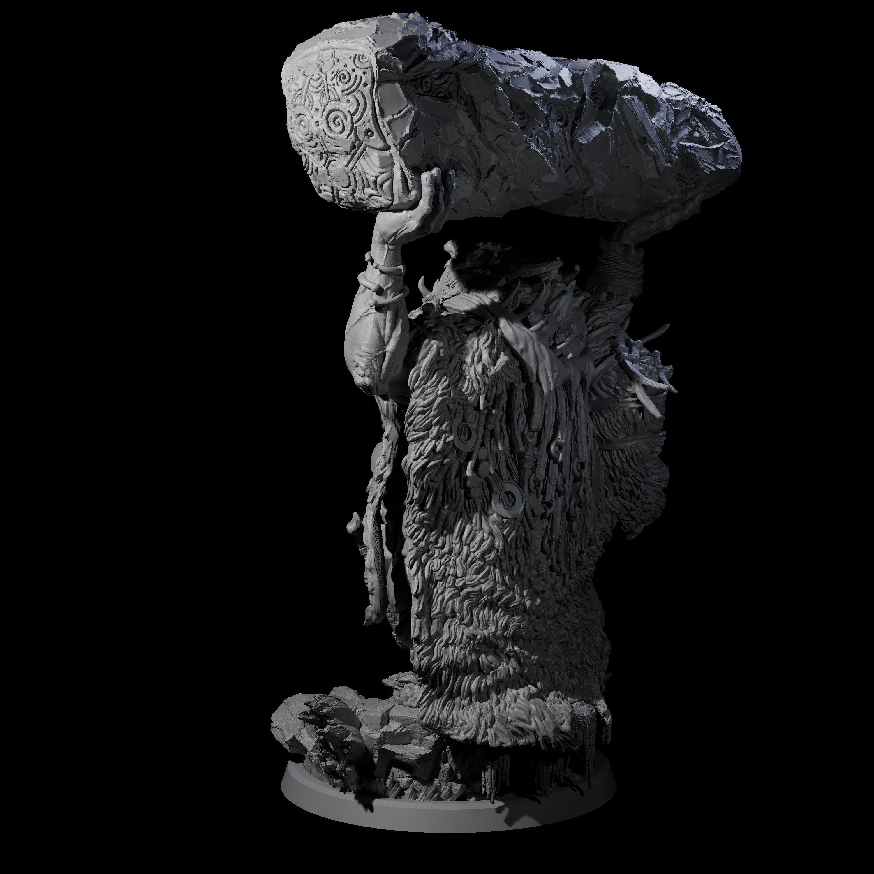 Decorated Tribal Ogre C Miniature for Dungeons and Dragons, Pathfinder or other TTRPGs