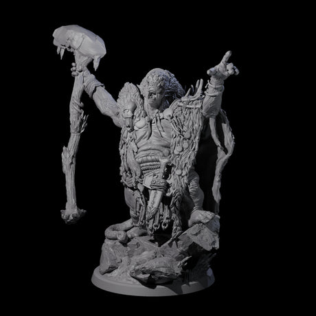 Decorated Tribal Ogre D Miniature for Dungeons and Dragons, Pathfinder or other TTRPGs