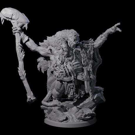Decorated Tribal Ogre D Miniature for Dungeons and Dragons, Pathfinder or other TTRPGs