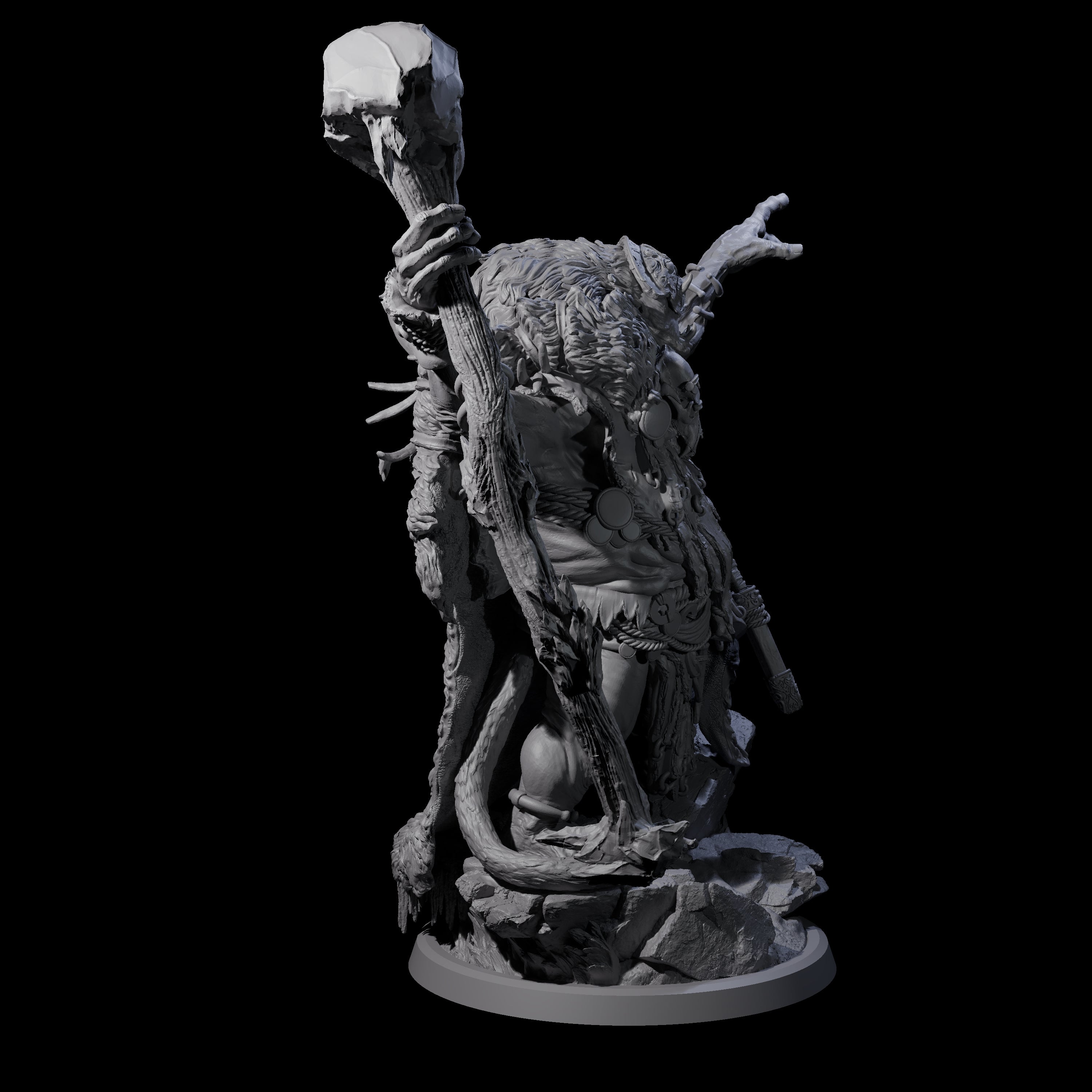 Decorated Tribal Ogre D Miniature for Dungeons and Dragons, Pathfinder or other TTRPGs