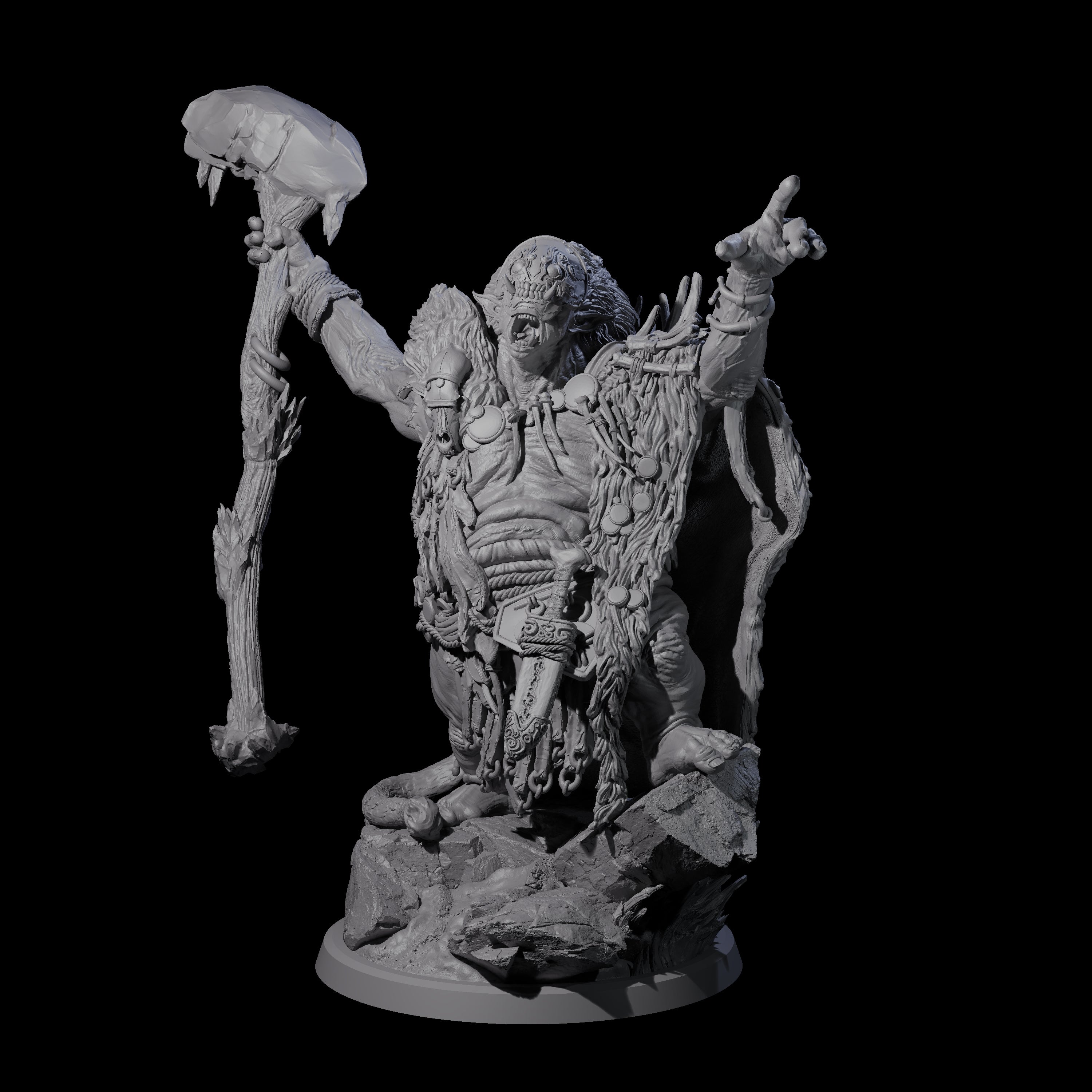 Decorated Tribal Ogre D Miniature for Dungeons and Dragons, Pathfinder or other TTRPGs