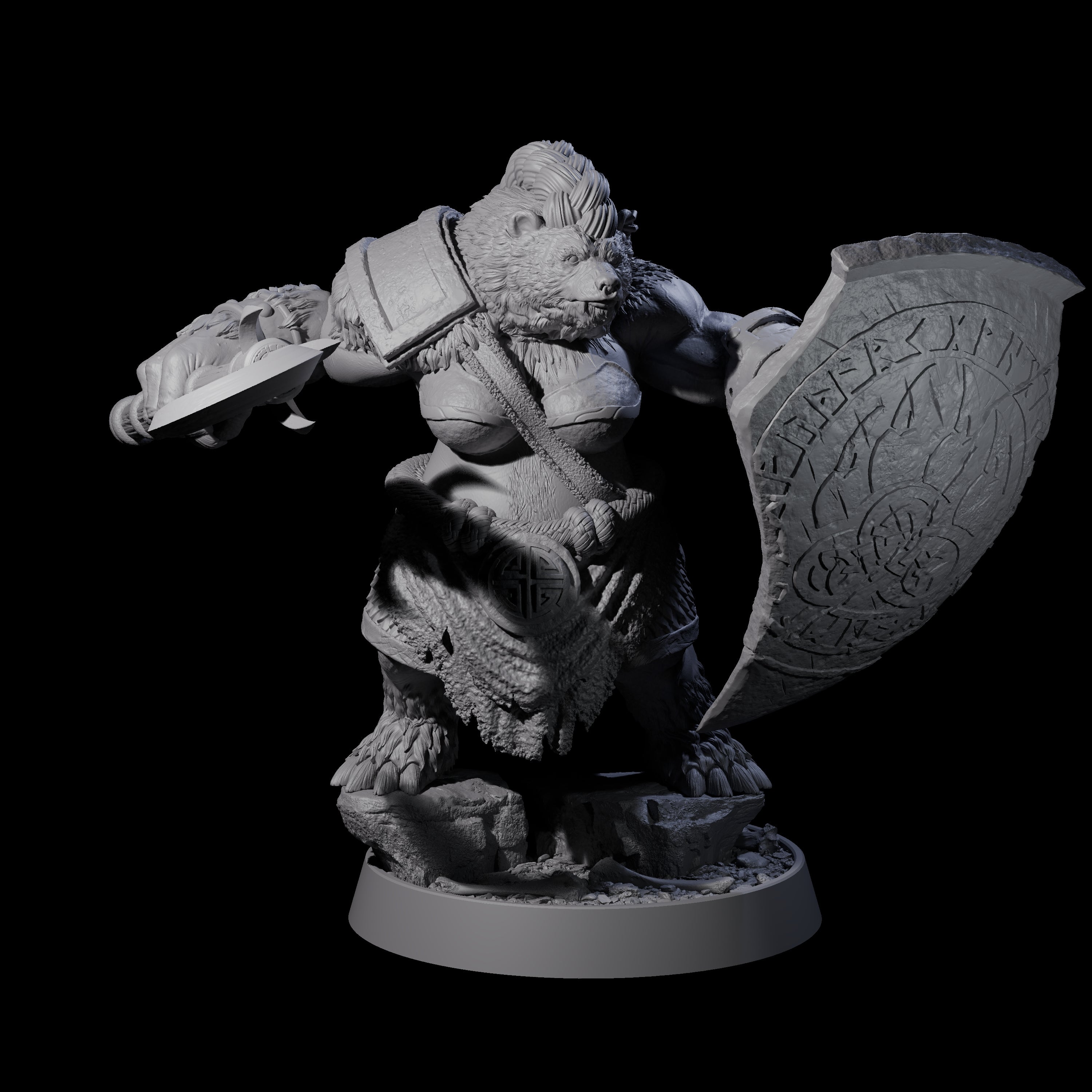 Deep Forest Ursine Tribe Miniature for Dungeons and Dragons, Pathfinder or other TTRPGs