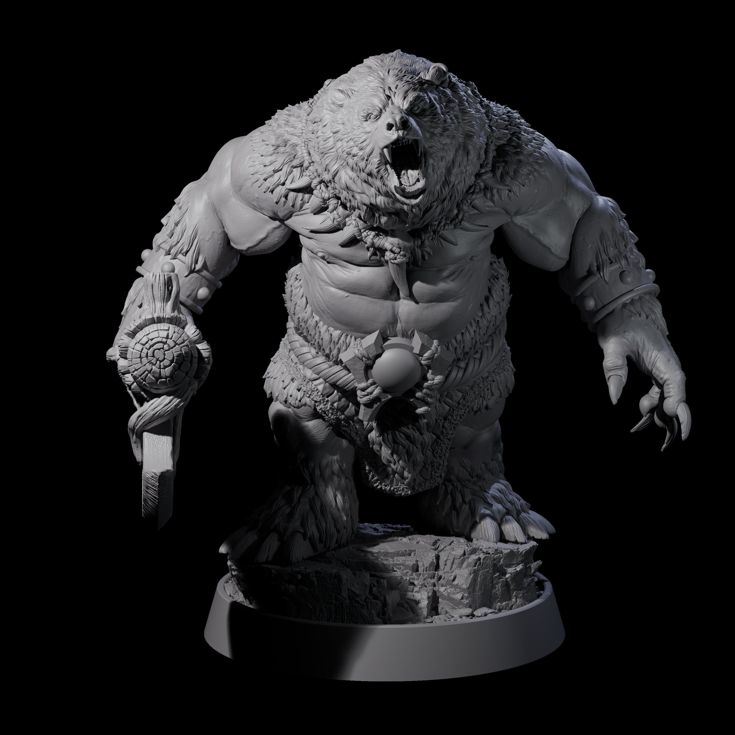 Deep Forest Ursine Tribe Miniature for Dungeons and Dragons, Pathfinder or other TTRPGs