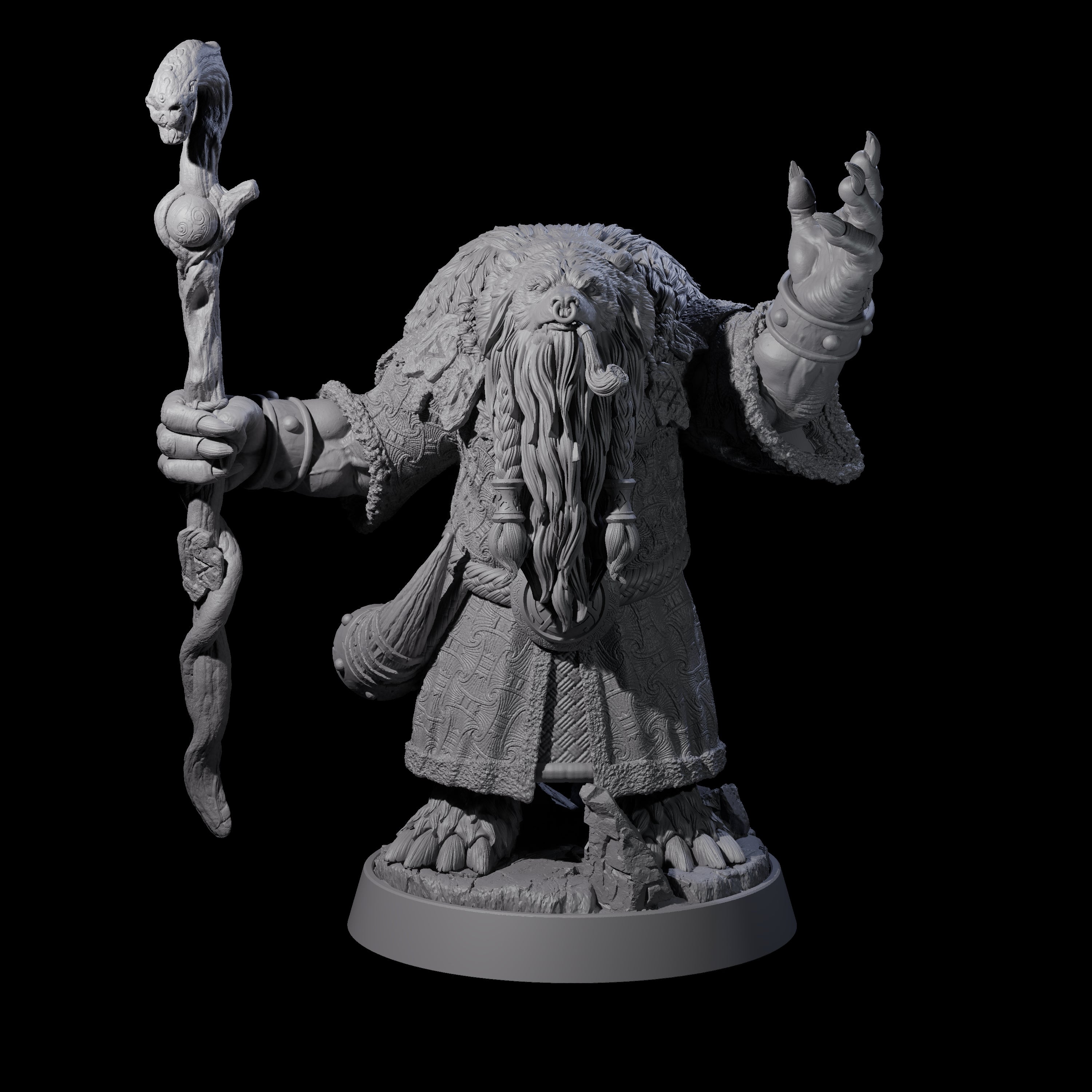 Deep Forest Ursine Tribe Miniature for Dungeons and Dragons, Pathfinder or other TTRPGs