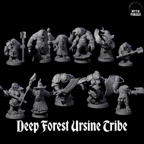 Deep Forest Ursine Tribe Miniature for Dungeons and Dragons, Pathfinder or other TTRPGs