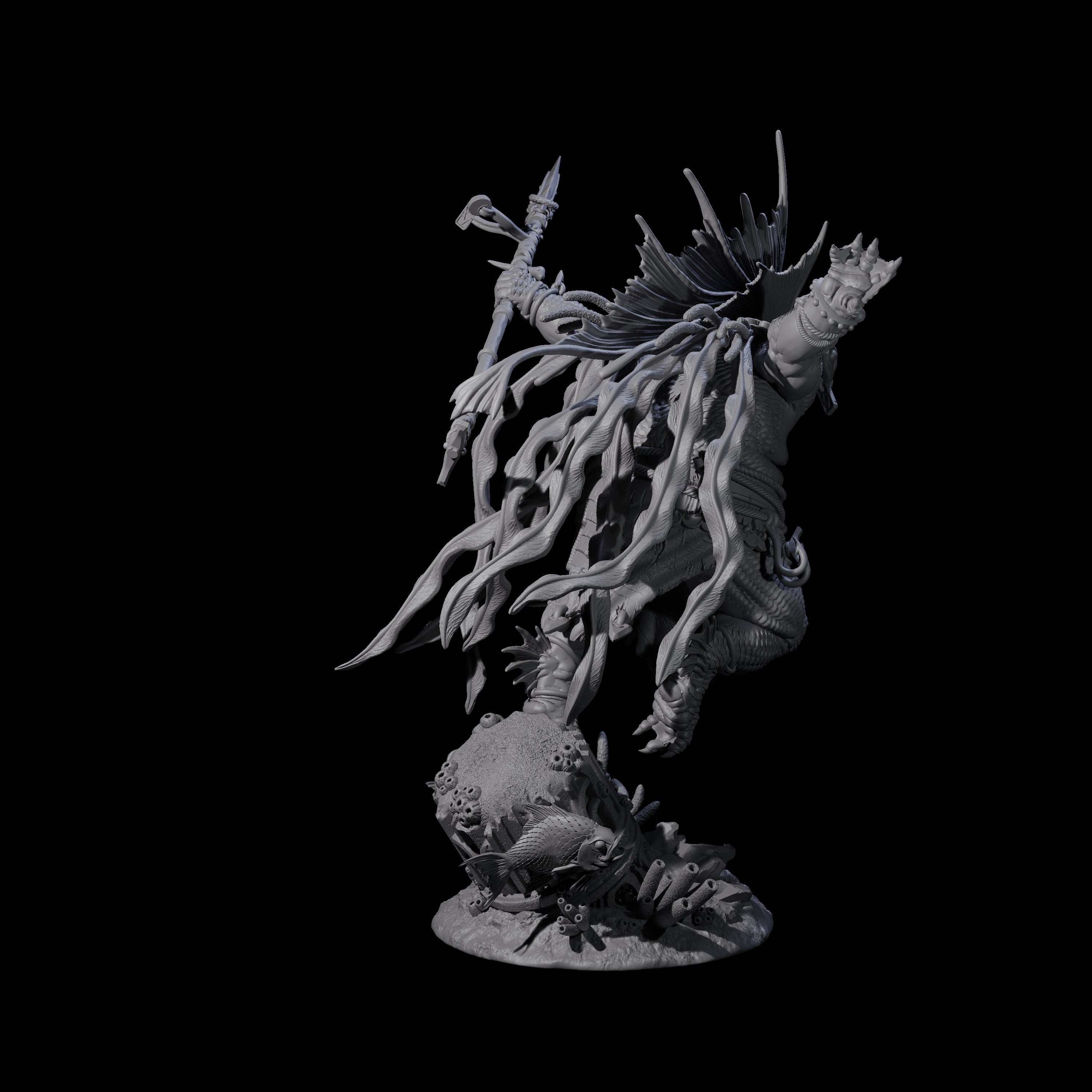 Deep One Shaman Miniature for Dungeons and Dragons, Pathfinder or other TTRPGs