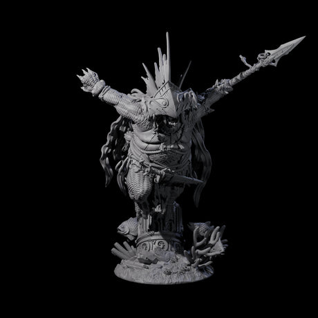 Deep One Shaman Miniature for Dungeons and Dragons, Pathfinder or other TTRPGs