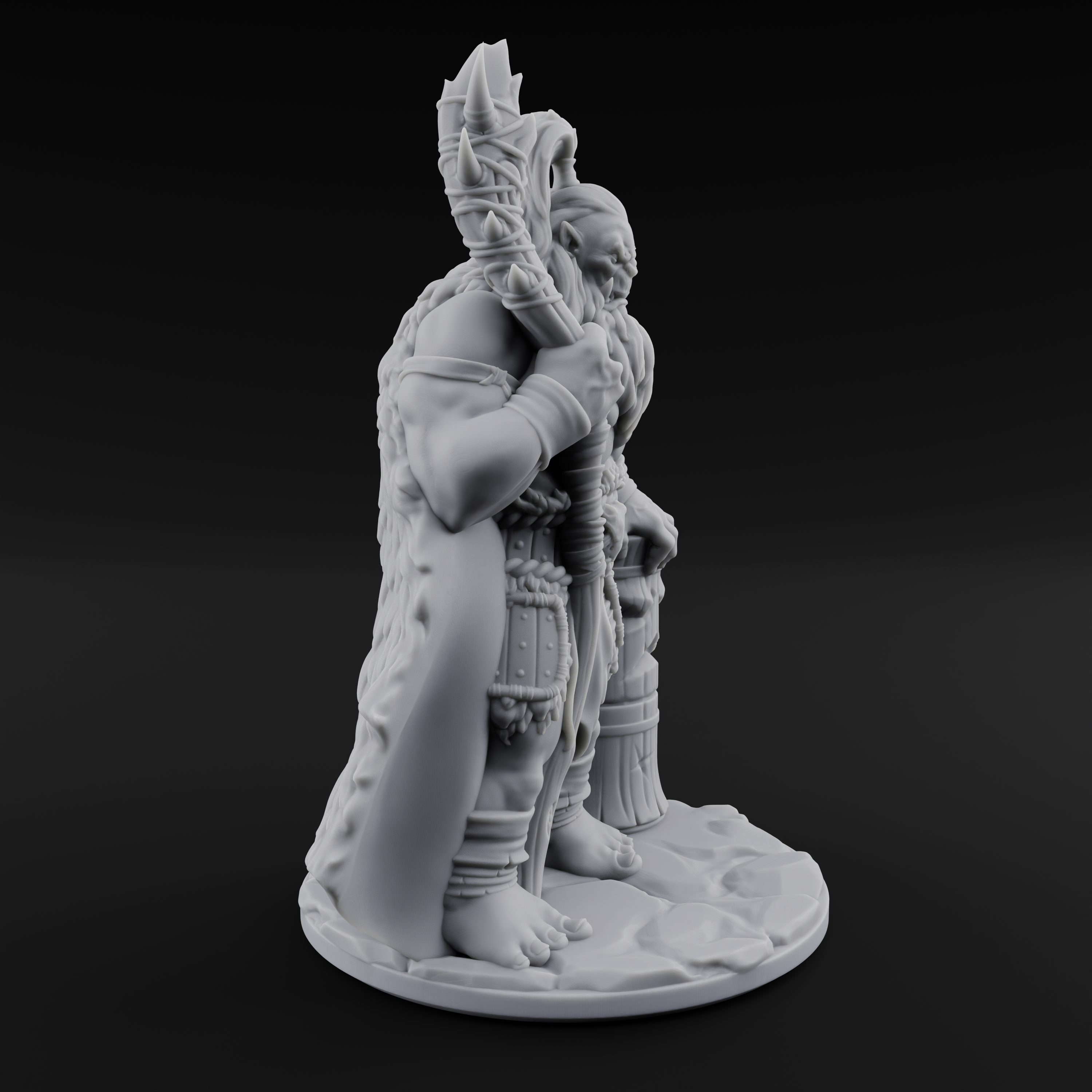 Deep Thinking Orc Shaman Miniature for Dungeons and Dragons, Pathfinder or other TTRPGs