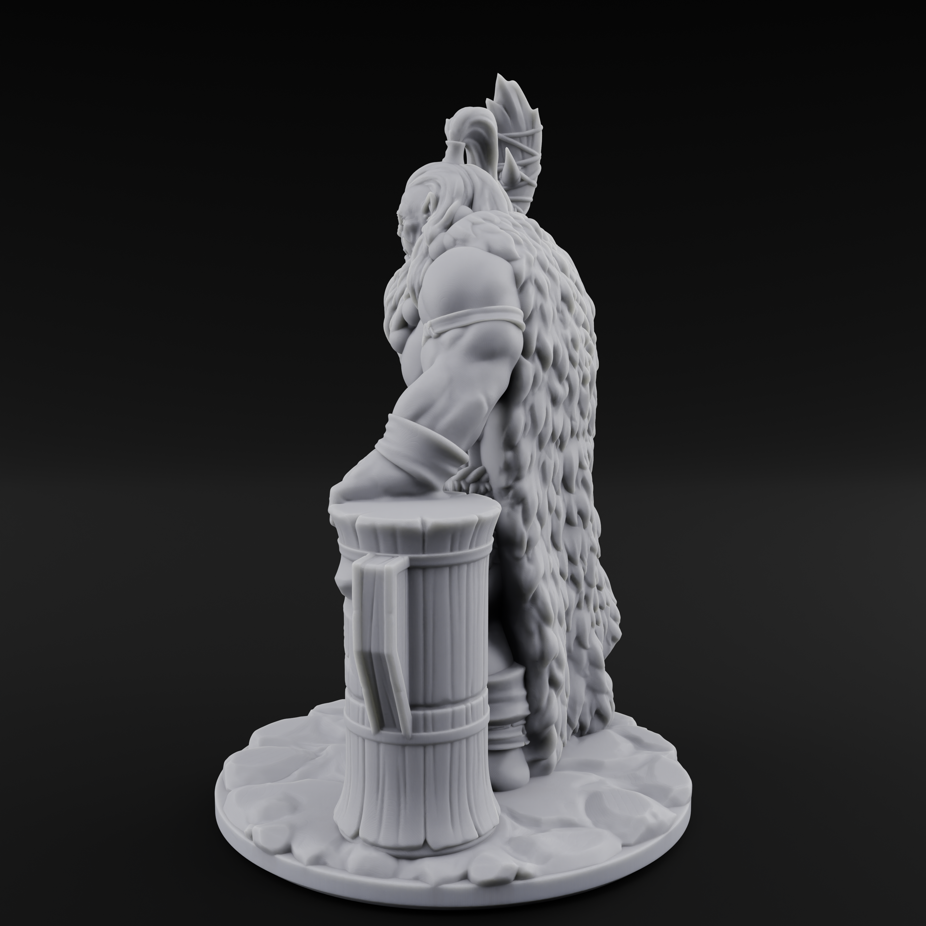 Deep Thinking Orc Shaman Miniature for Dungeons and Dragons, Pathfinder or other TTRPGs