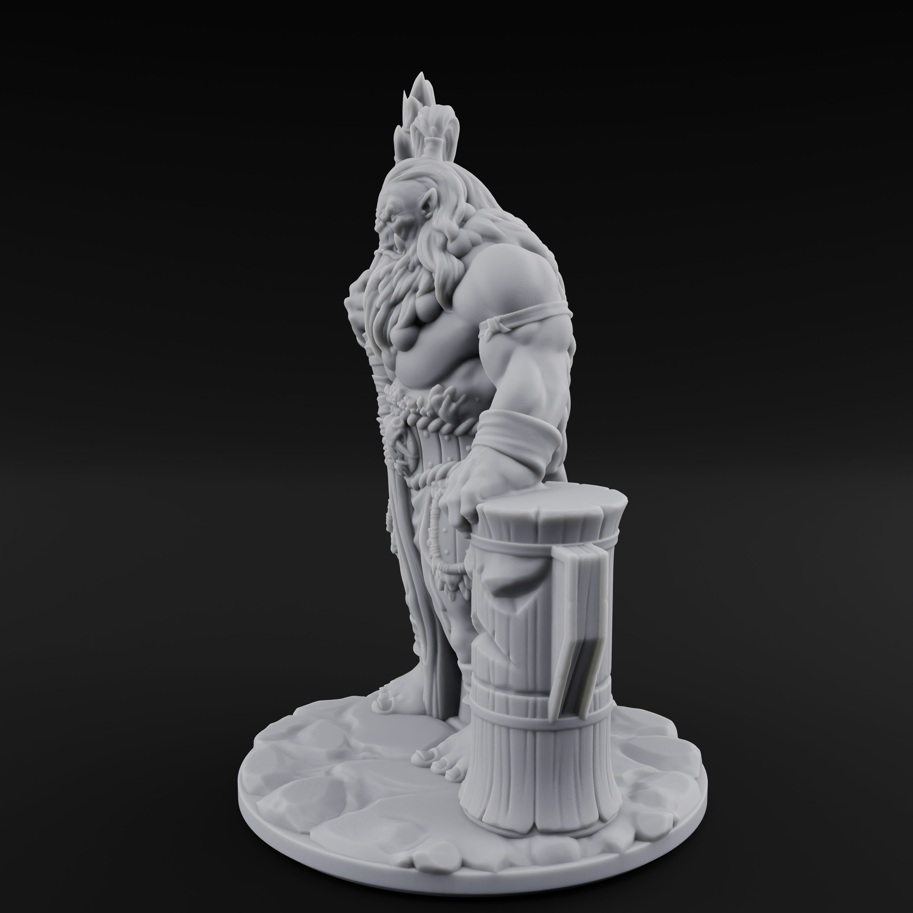 Deep Thinking Orc Shaman Miniature for Dungeons and Dragons, Pathfinder or other TTRPGs