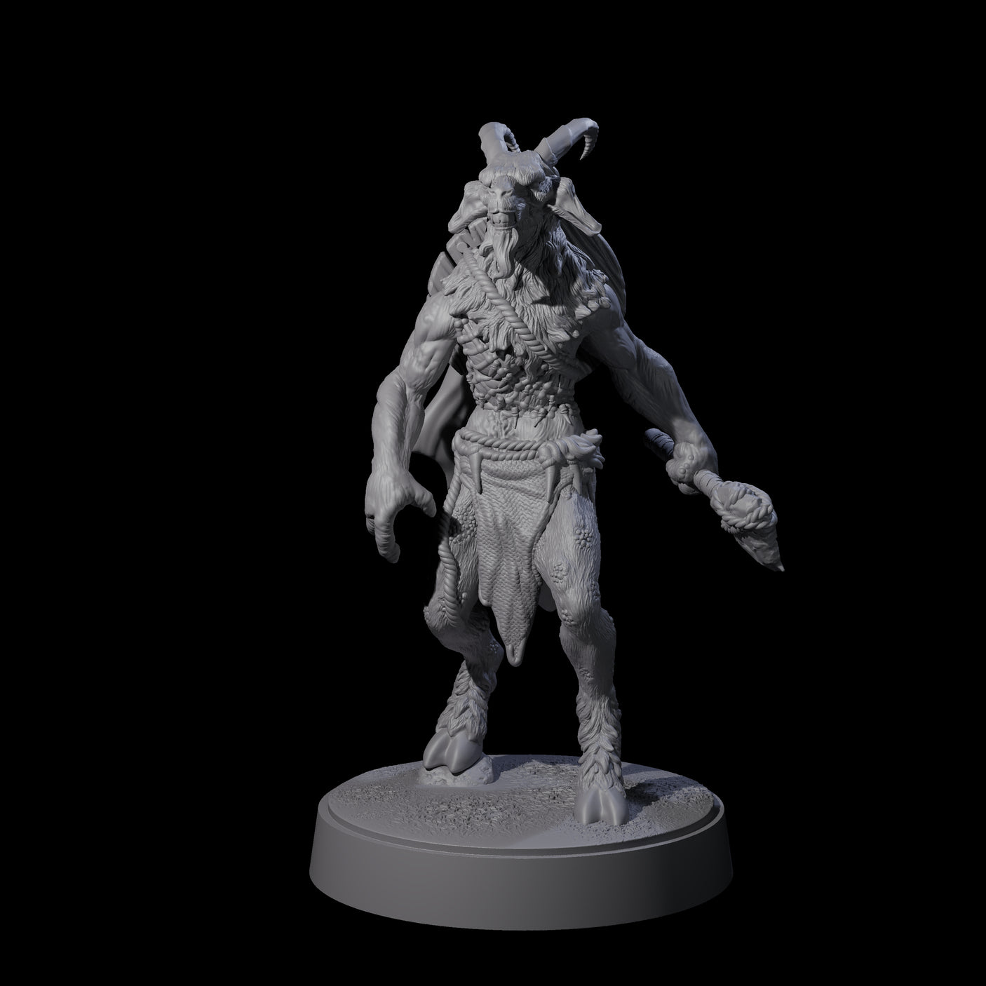 Defiant Goatfolk Fighter A Miniature for Dungeons and Dragons, Pathfinder or other TTRPGs