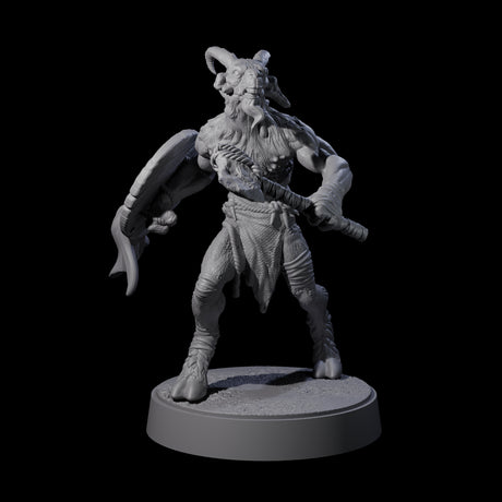 Defiant Goatfolk Fighter C Miniature for Dungeons and Dragons, Pathfinder or other TTRPGs