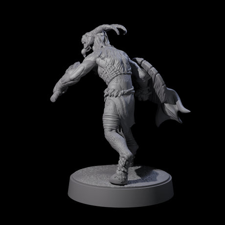 Defiant Goatfolk Fighter C Miniature for Dungeons and Dragons, Pathfinder or other TTRPGs