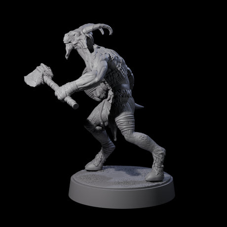 Defiant Goatfolk Fighter C Miniature for Dungeons and Dragons, Pathfinder or other TTRPGs