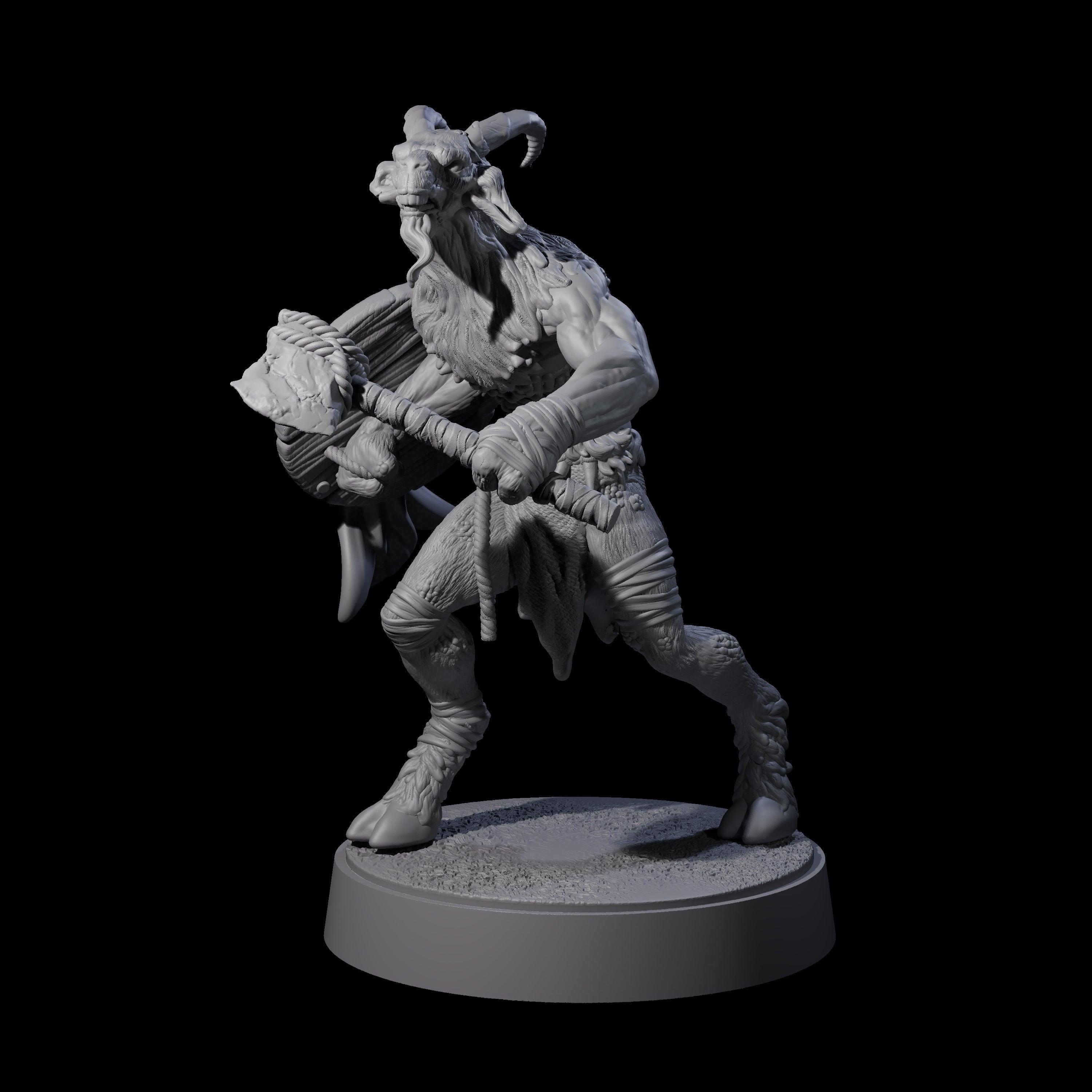 Defiant Goatfolk Fighter C Miniature for Dungeons and Dragons, Pathfinder or other TTRPGs