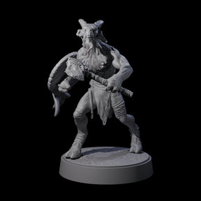 Defiant Goatfolk Fighter C Miniature for Dungeons and Dragons, Pathfinder or other TTRPGs