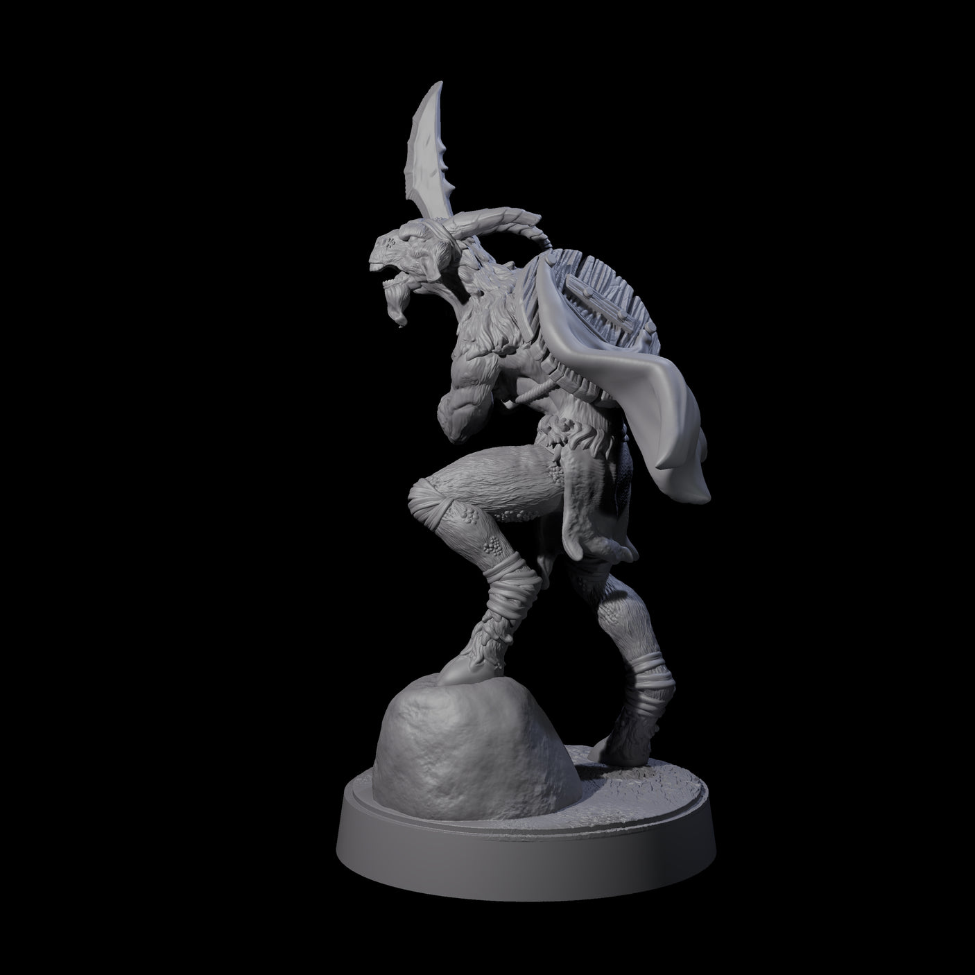 Defiant Goatfolk Fighter D Miniature for Dungeons and Dragons, Pathfinder or other TTRPGs