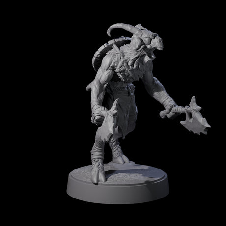 Defiant Goatfolk Fighter E Miniature for Dungeons and Dragons, Pathfinder or other TTRPGs