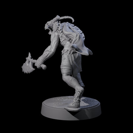 Defiant Goatfolk Fighter E Miniature for Dungeons and Dragons, Pathfinder or other TTRPGs
