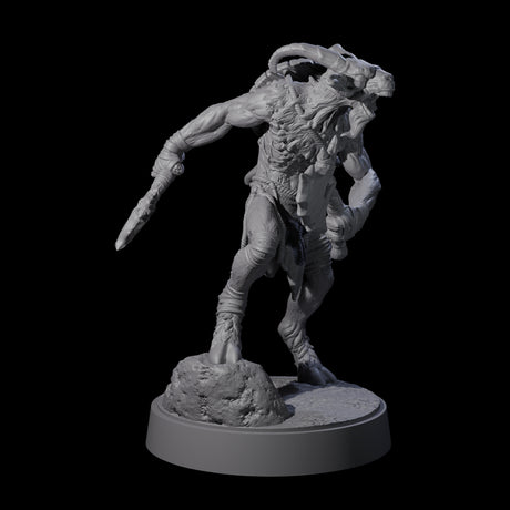 Defiant Goatfolk Fighter F Miniature for Dungeons and Dragons, Pathfinder or other TTRPGs