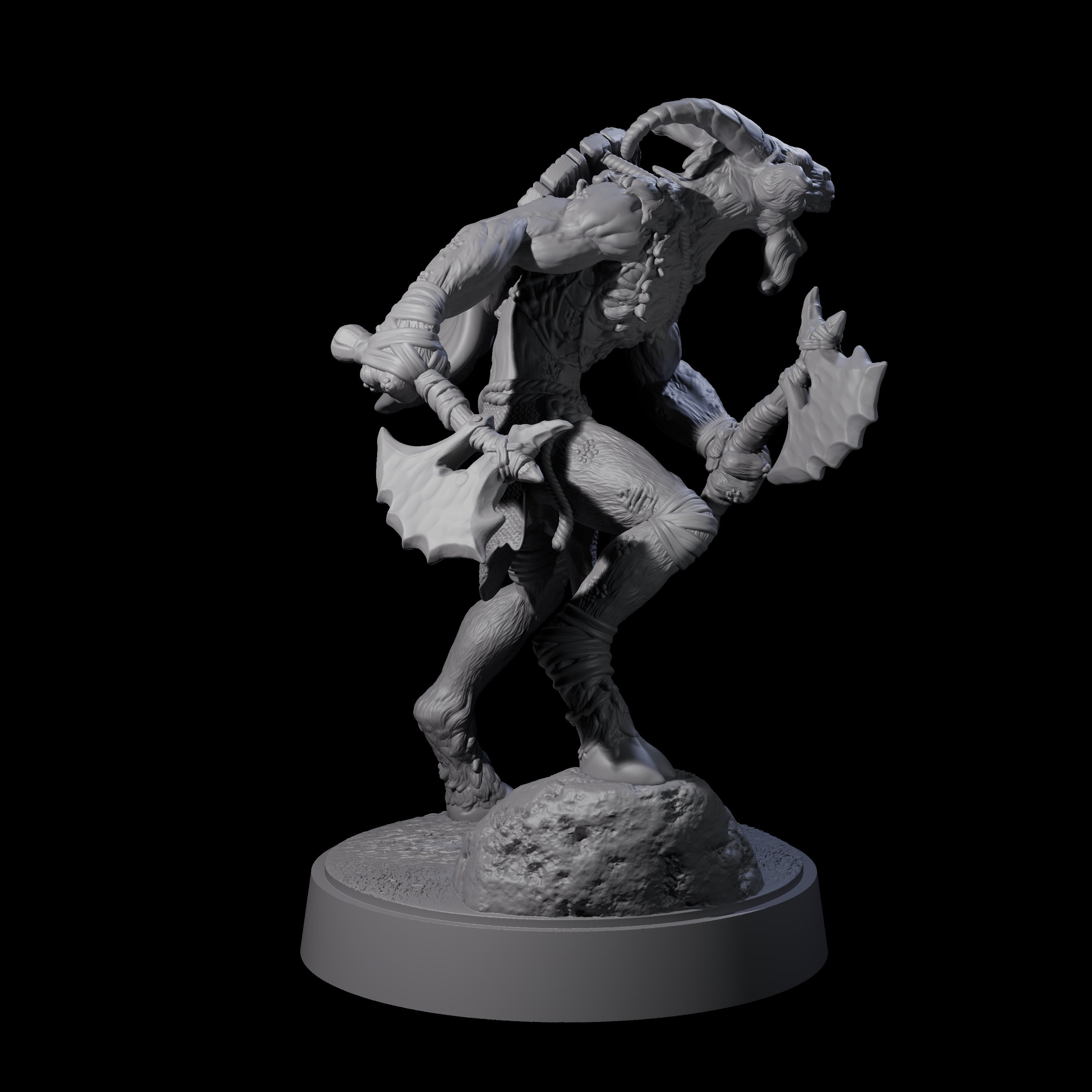 Defiant Goatfolk Fighter F Miniature for Dungeons and Dragons, Pathfinder or other TTRPGs