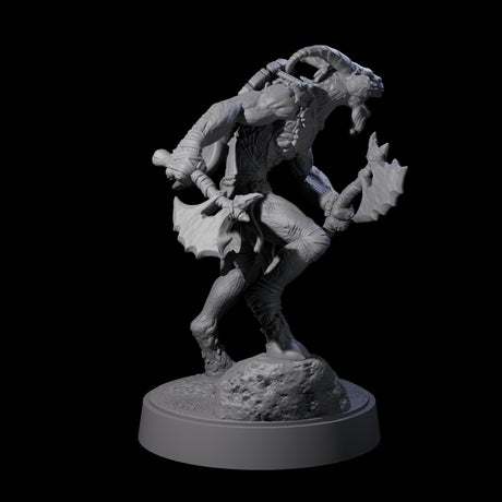 Defiant Goatfolk Fighter F Miniature for Dungeons and Dragons, Pathfinder or other TTRPGs