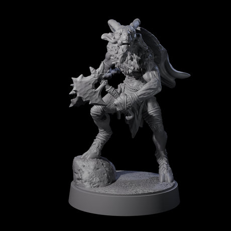 Defiant Goatfolk Fighter F Miniature for Dungeons and Dragons, Pathfinder or other TTRPGs