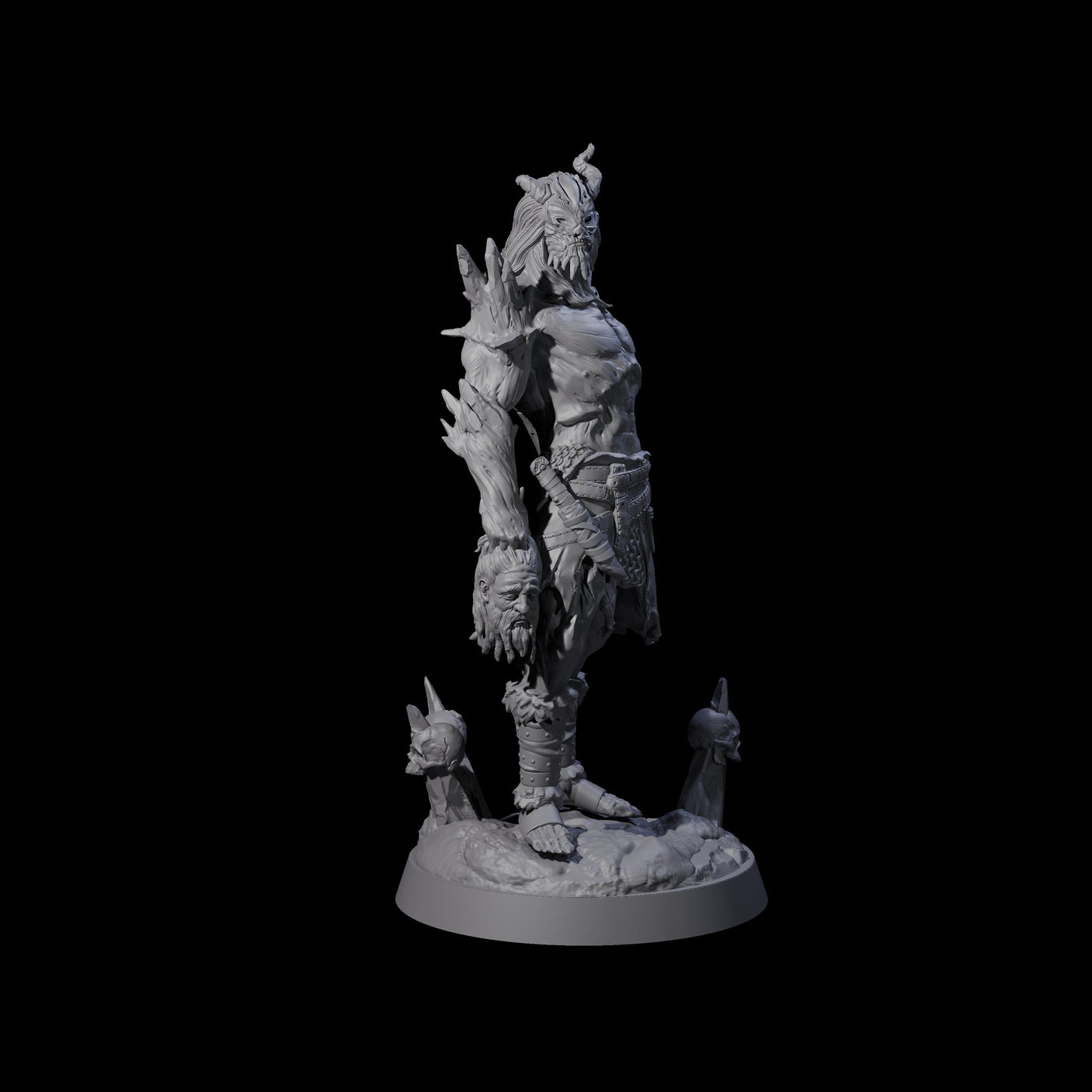 Deformed Ice Clan Champion Miniature for Dungeons and Dragons, Pathfinder or other TTRPGs