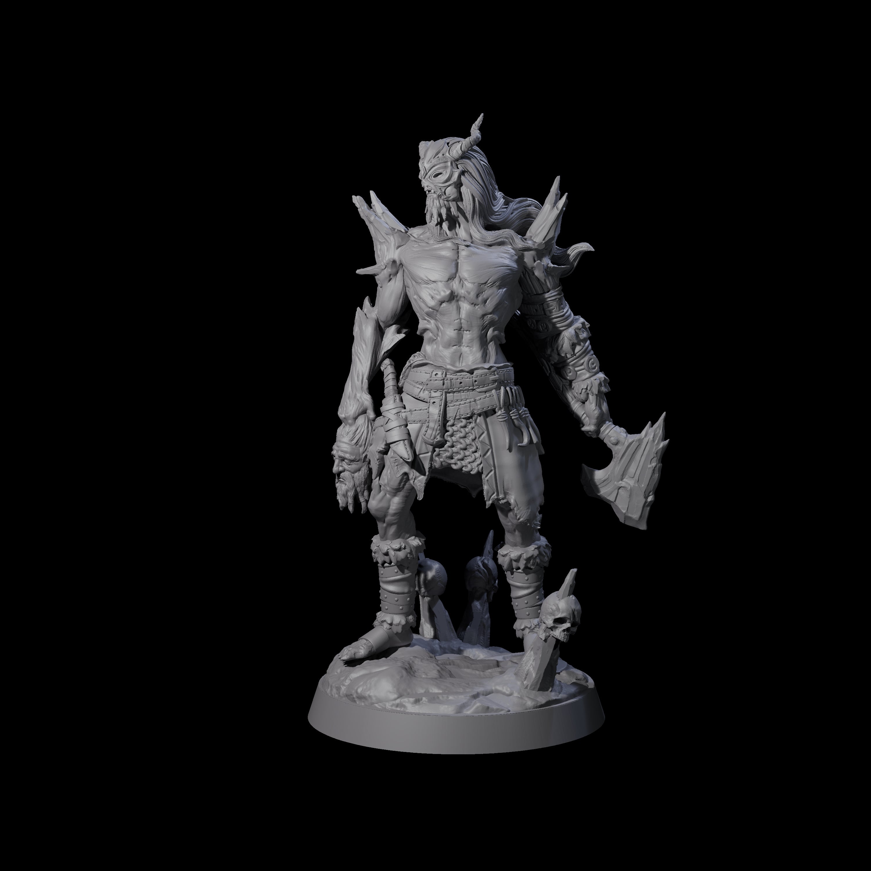 Deformed Ice Clan Champion Miniature for Dungeons and Dragons, Pathfinder or other TTRPGs