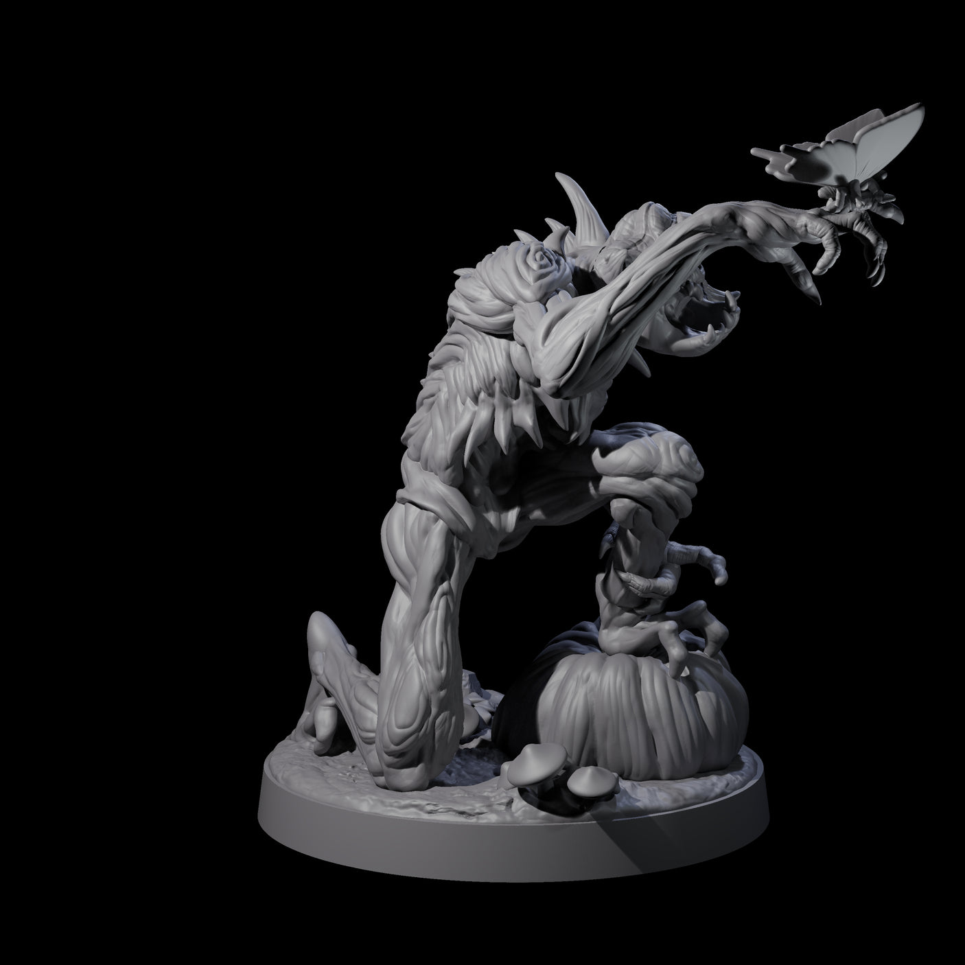 Deformed Living Pumpkin Man Miniature for Dungeons and Dragons, Pathfinder or other TTRPGs