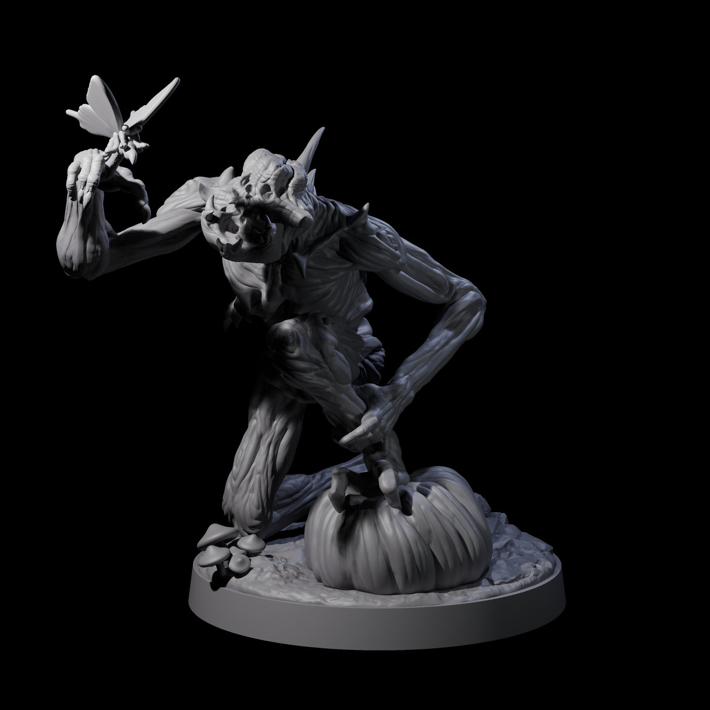 Deformed Living Pumpkin Man Miniature for Dungeons and Dragons, Pathfinder or other TTRPGs