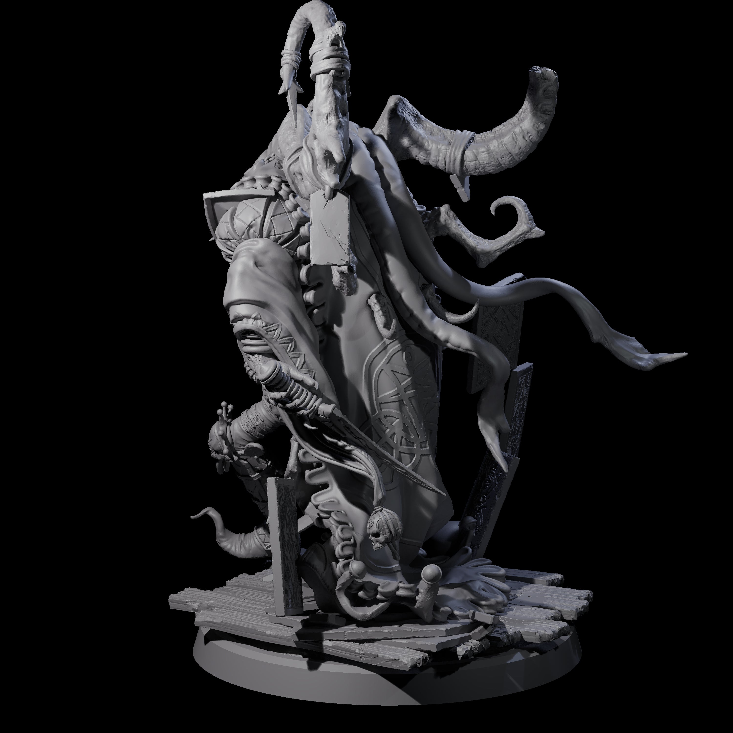 Deformed Mind Flayer Arcanist B Miniature for Dungeons and Dragons, Pathfinder or other TTRPGs
