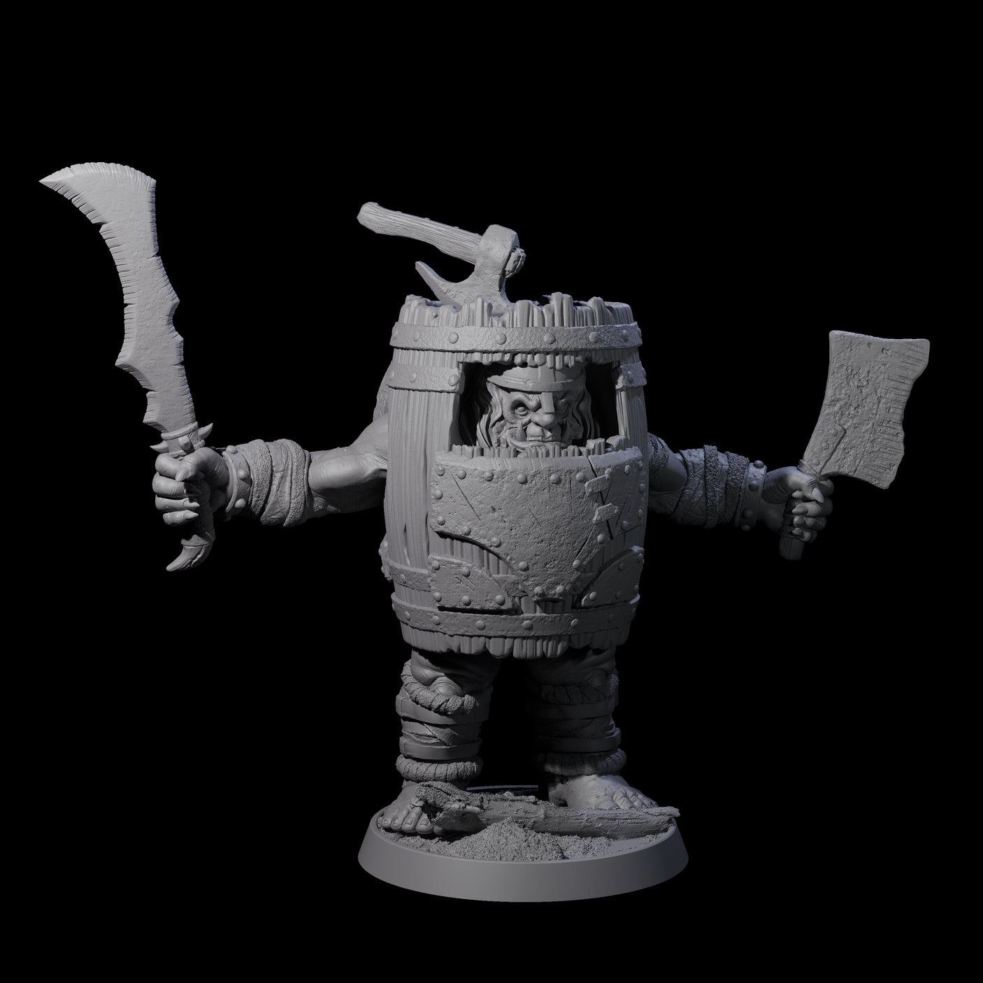 Deformed Ogre C Miniature for Dungeons and Dragons, Pathfinder or other TTRPGs