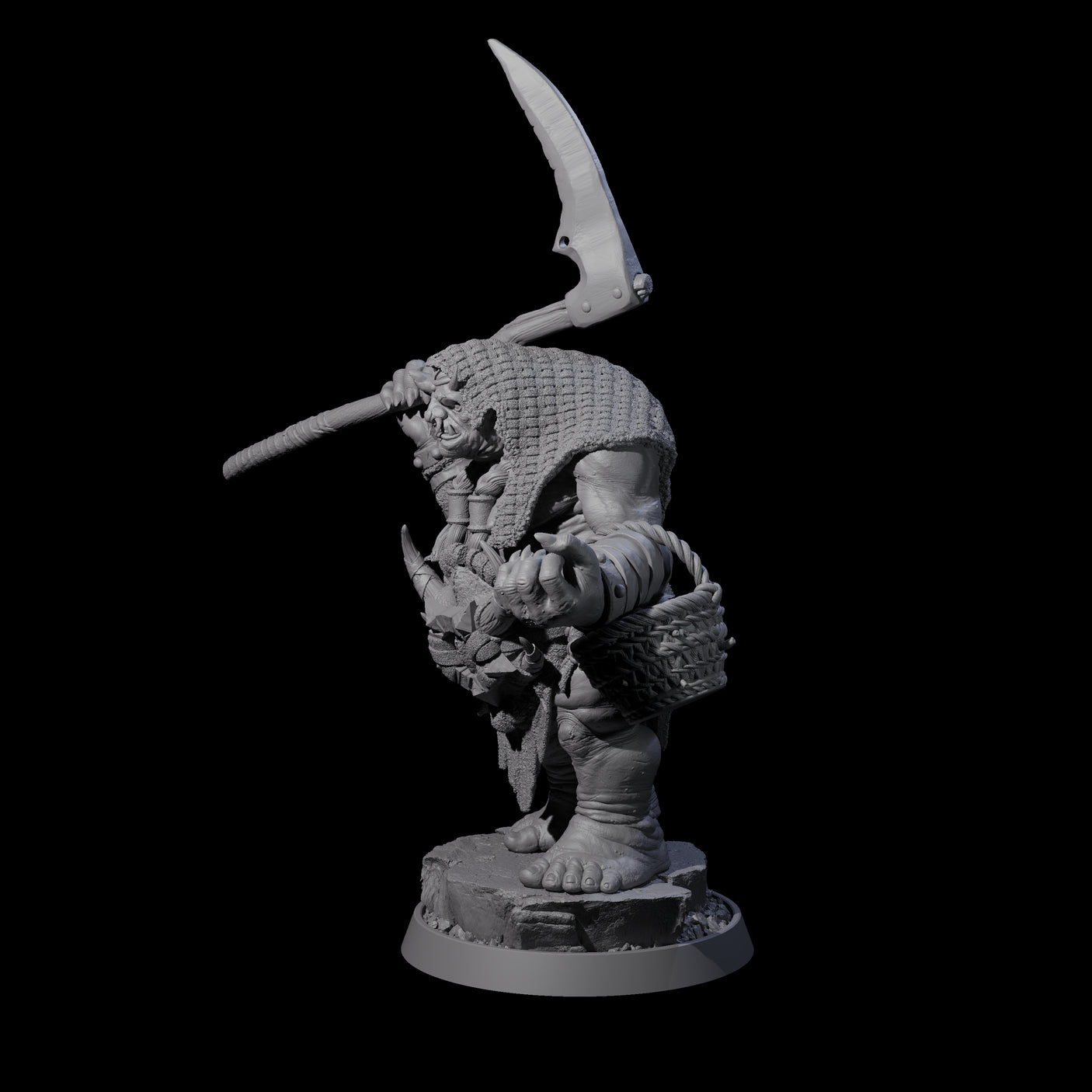 Deformed Ogre H Miniature for Dungeons and Dragons, Pathfinder or other TTRPGs