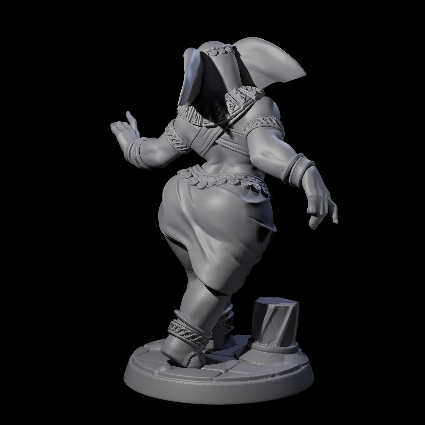 Delicate Loxodon Pinup Miniature for Dungeons and Dragons, Pathfinder or other TTRPGs