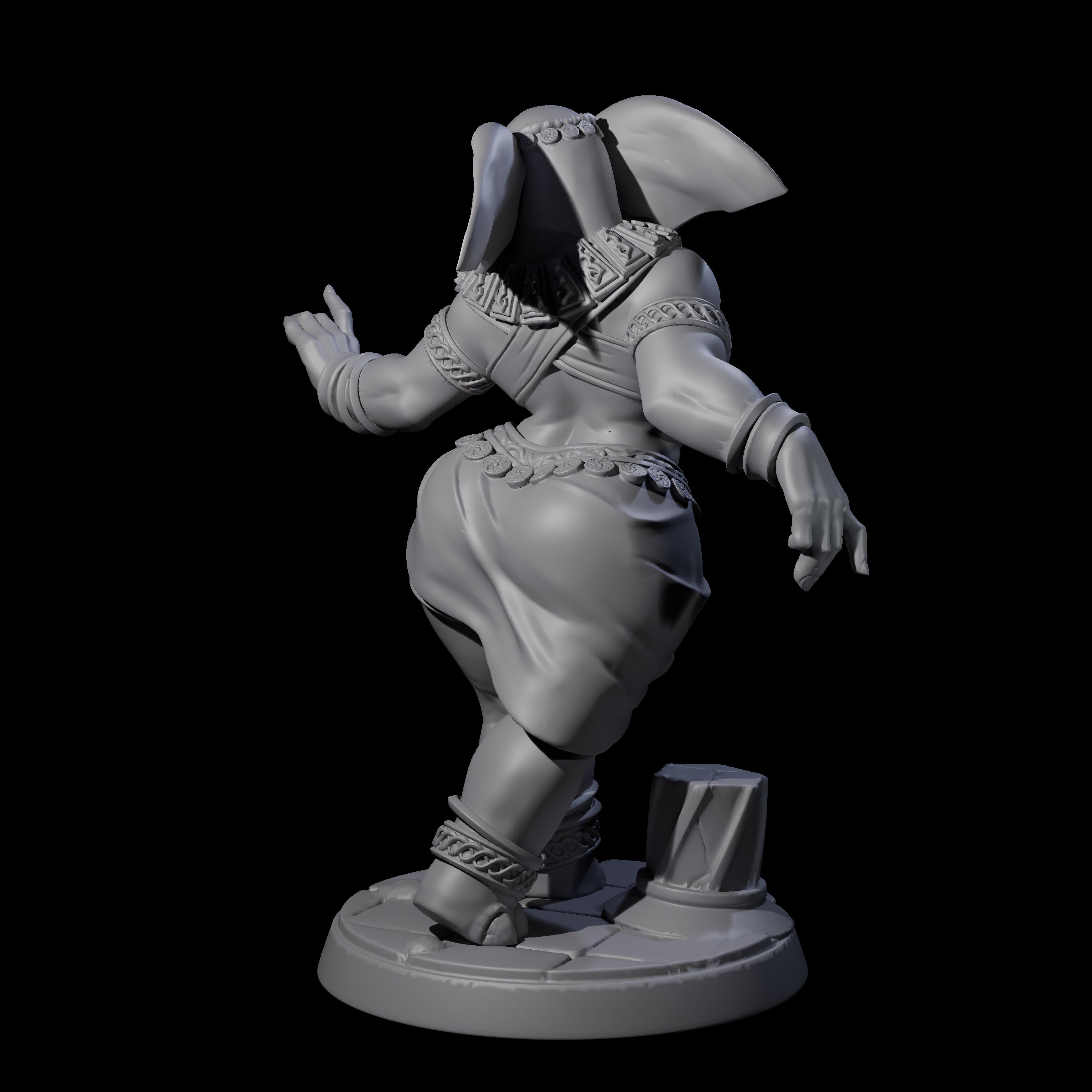 Delicate Loxodon Pinup Miniature for Dungeons and Dragons, Pathfinder or other TTRPGs