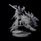Demonic Ravager riding Hellhound A Miniature for Dungeons and Dragons, Pathfinder or other TTRPGs