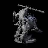 Demonic Ravager riding Hellhound A Miniature for Dungeons and Dragons, Pathfinder or other TTRPGs