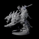Demonic Ravager riding Hellhound A Miniature for Dungeons and Dragons, Pathfinder or other TTRPGs