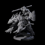 Demonic Ravager riding Hellhound A Miniature for Dungeons and Dragons, Pathfinder or other TTRPGs
