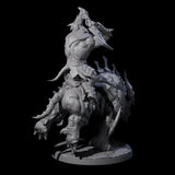 Demonic Ravager riding Hellhound B Miniature for Dungeons and Dragons, Pathfinder or other TTRPGs