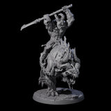 Demonic Ravager riding Hellhound B Miniature for Dungeons and Dragons, Pathfinder or other TTRPGs