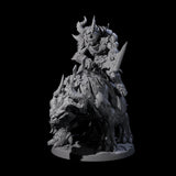 Demonic Ravager riding Hellhound D Miniature for Dungeons and Dragons, Pathfinder or other TTRPGs