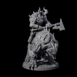 Demonic Ravager riding Hellhound D Miniature for Dungeons and Dragons, Pathfinder or other TTRPGs