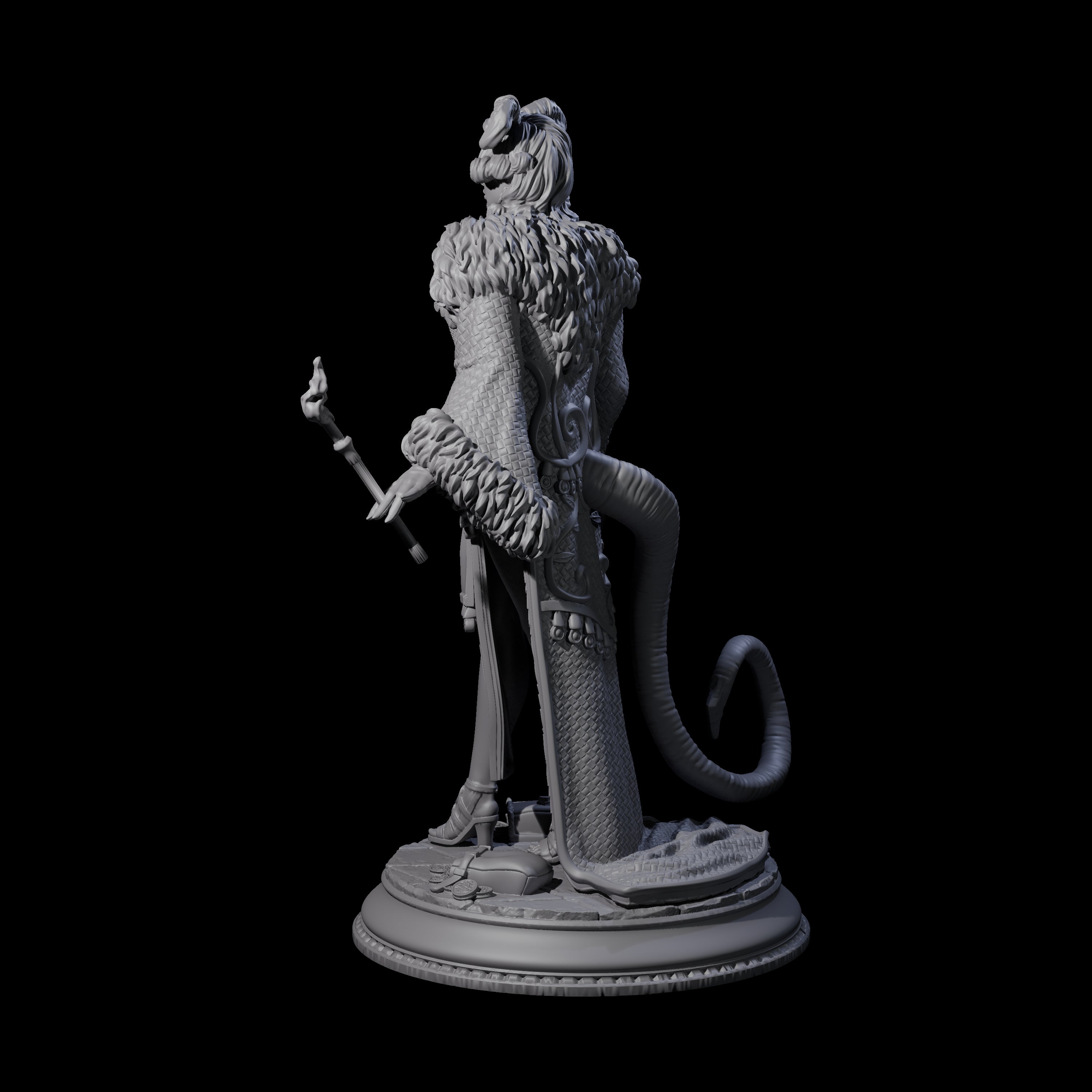 Demure Tiefling Aristocrat Miniature for Dungeons and Dragons, Pathfinder or other TTRPGs