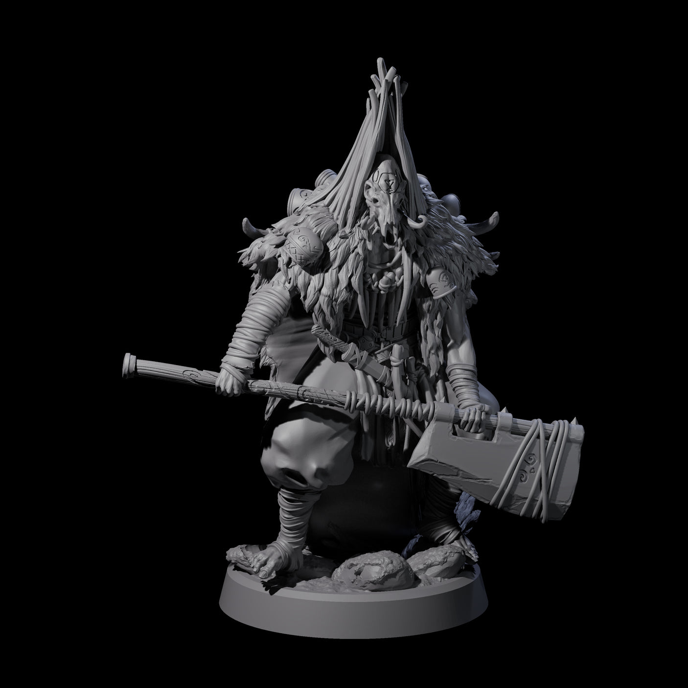 Deranged Pagan Cultist B Miniature for Dungeons and Dragons, Pathfinder or other TTRPGs