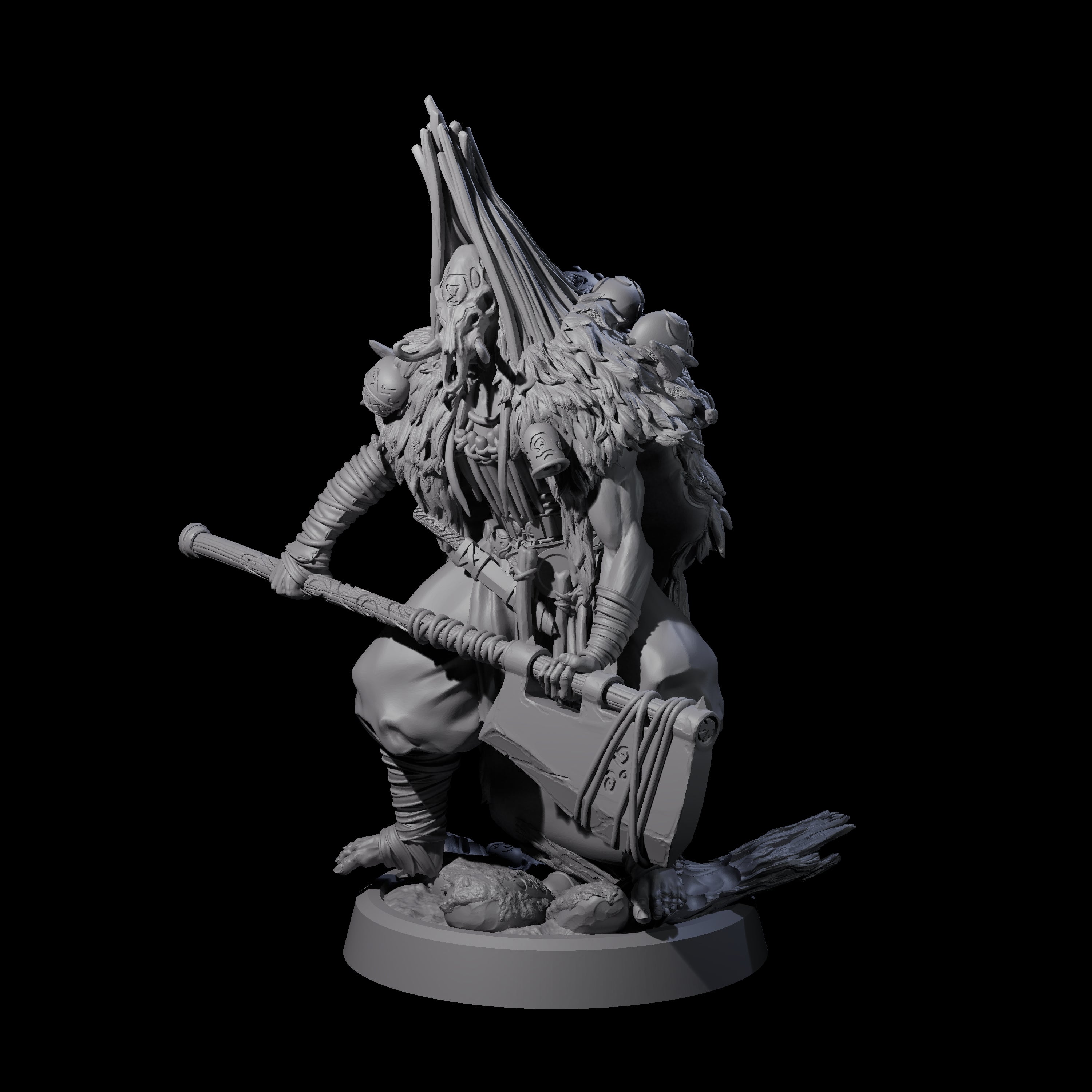 Deranged Pagan Cultist B Miniature for Dungeons and Dragons, Pathfinder or other TTRPGs