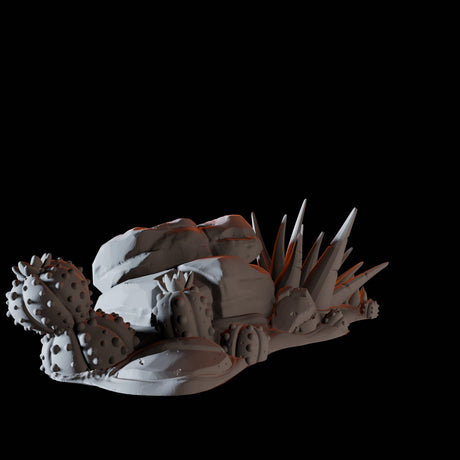 Desert Rocks and Flora Miniature for Dungeons and Dragons, Pathfinder or other TTRPGs