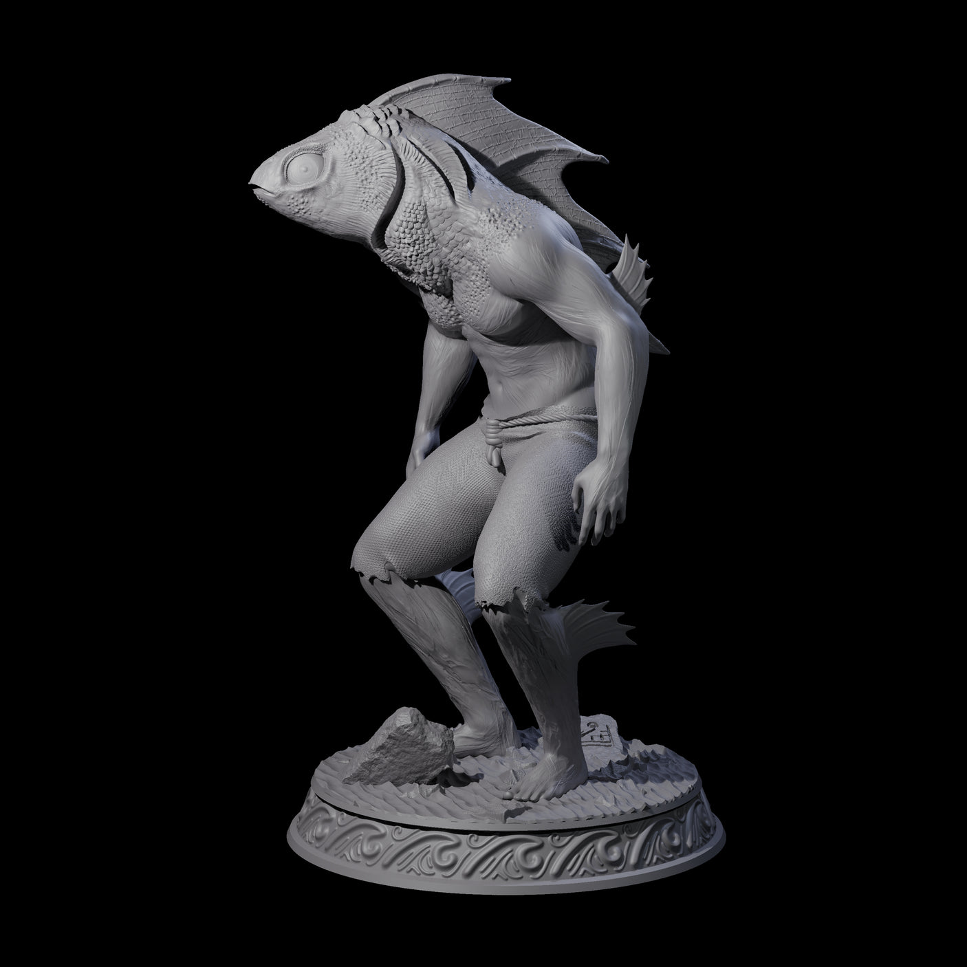 Despairing Deep One A Miniature for Dungeons and Dragons, Pathfinder or other TTRPGs