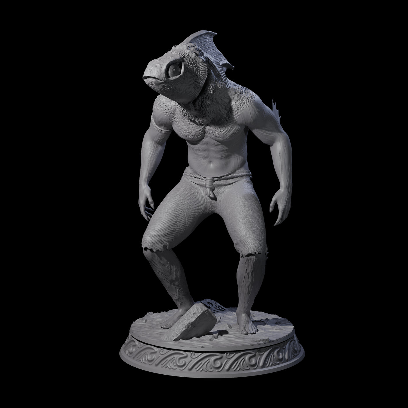 Despairing Deep One A Miniature for Dungeons and Dragons, Pathfinder or other TTRPGs